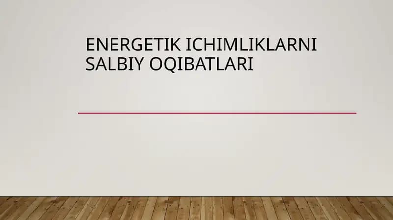 Quvvatli ichimliklar. energetiklar