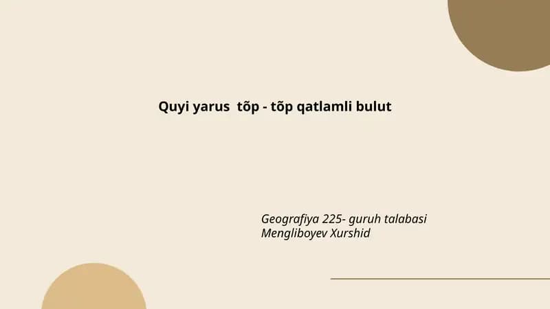 Quyi yarus tõp - tõp qatlamli bulut