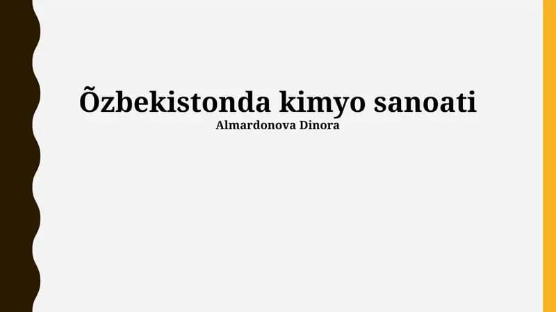 Õzbekistonda kimyo sanoati
