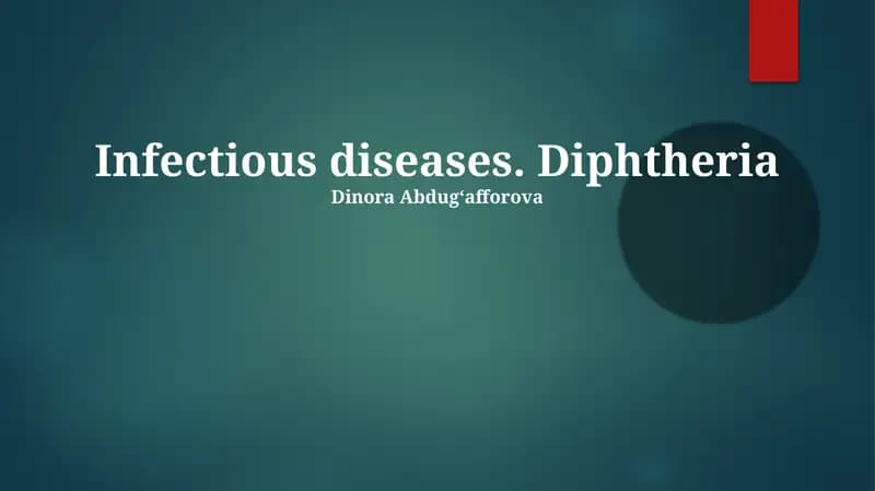 Diphtheria: A Historical Overview