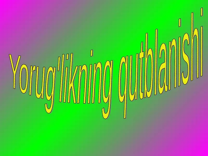 Yorug'likning qutblanishi