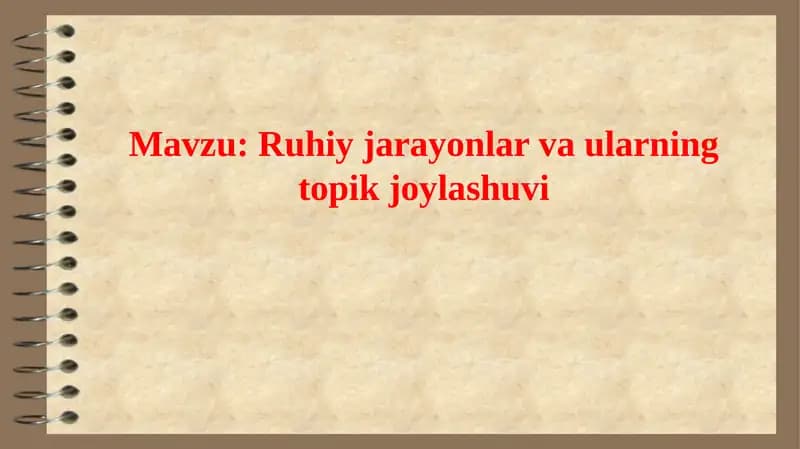 Ruhiy jarayonlar