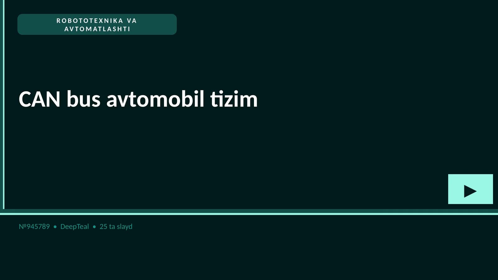 CAN bus avtomobil tizim