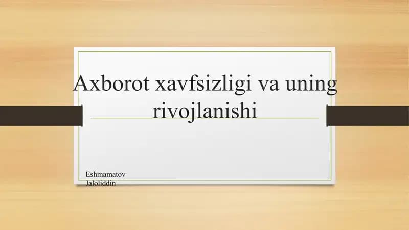 Axborot xavfsizligi