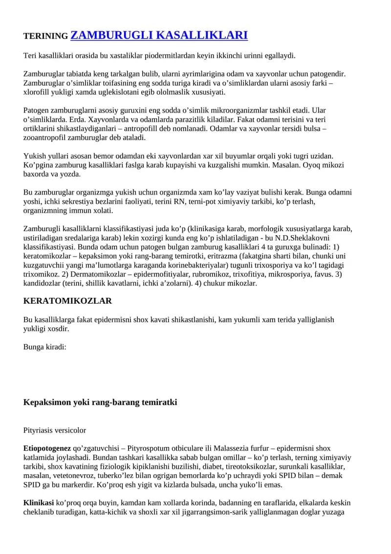 ZAMBURUGLI KASALLIKLARI