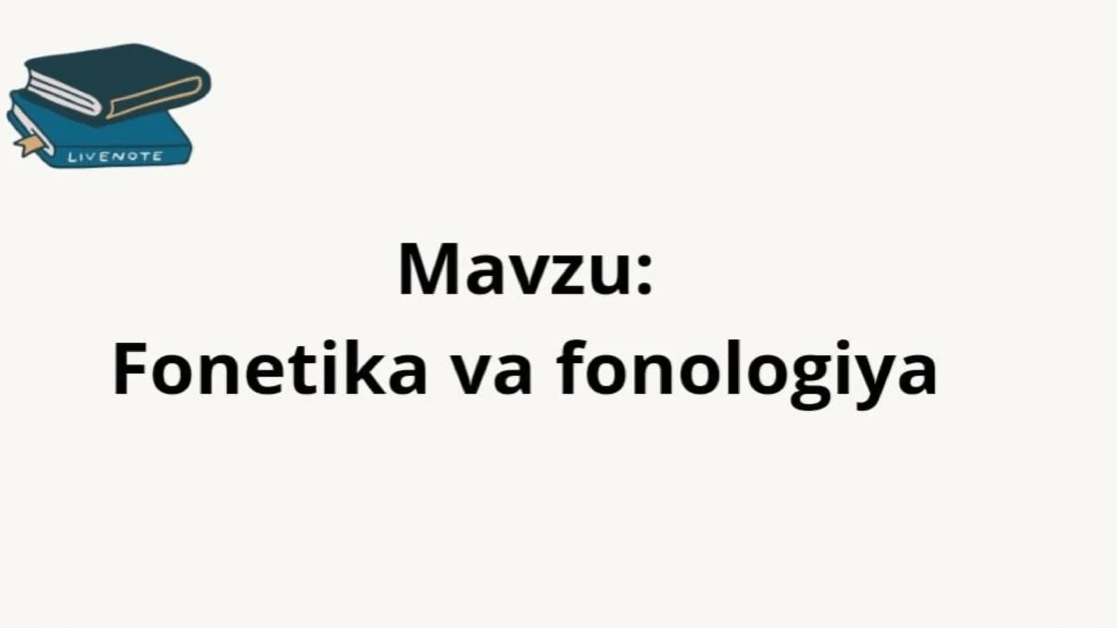 Fonetika va fonologiya
