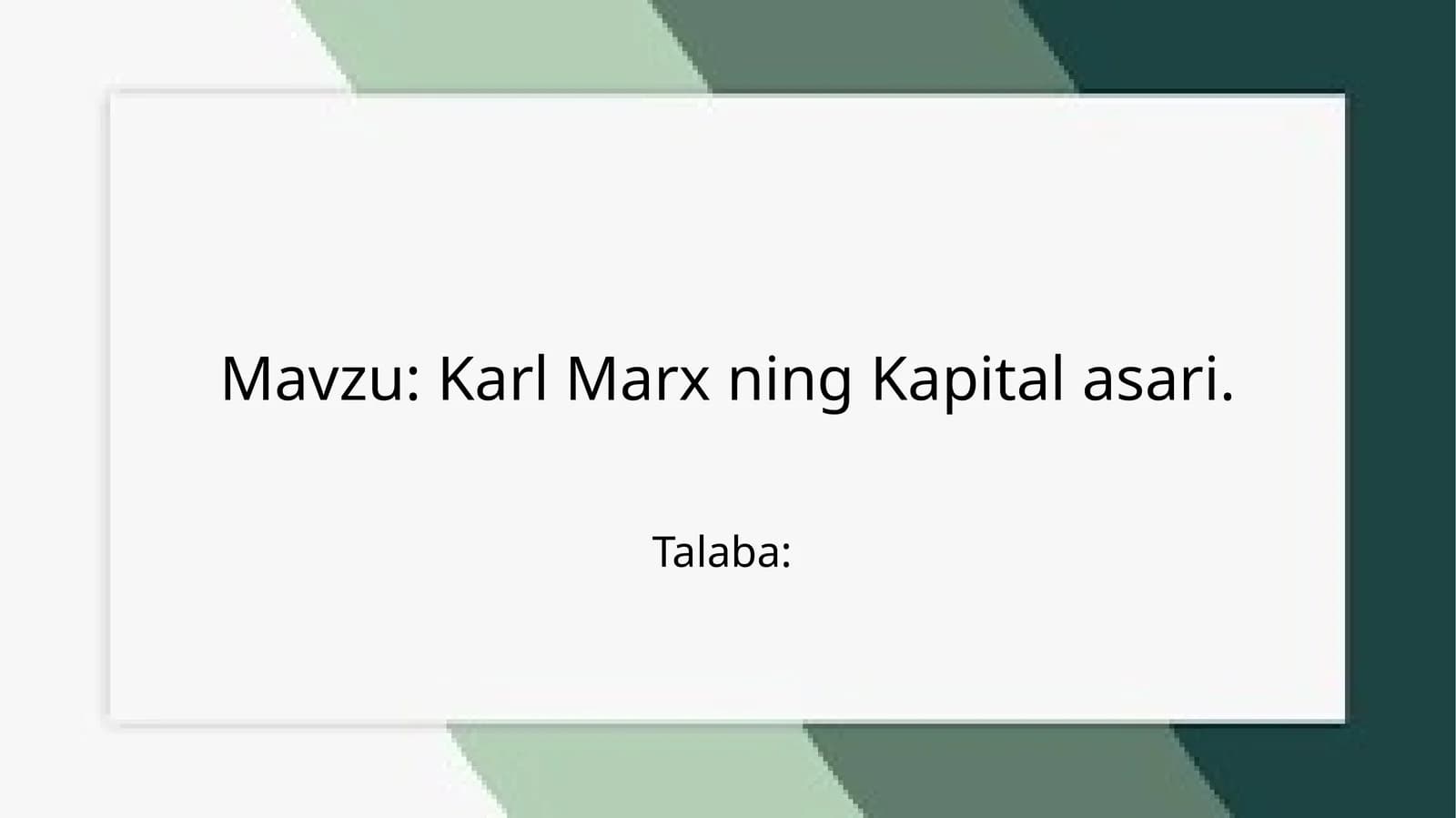 Karl MarxningKapitalasari
