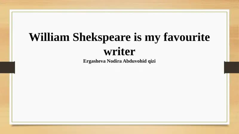 Shakespeare's Impact on My Life
