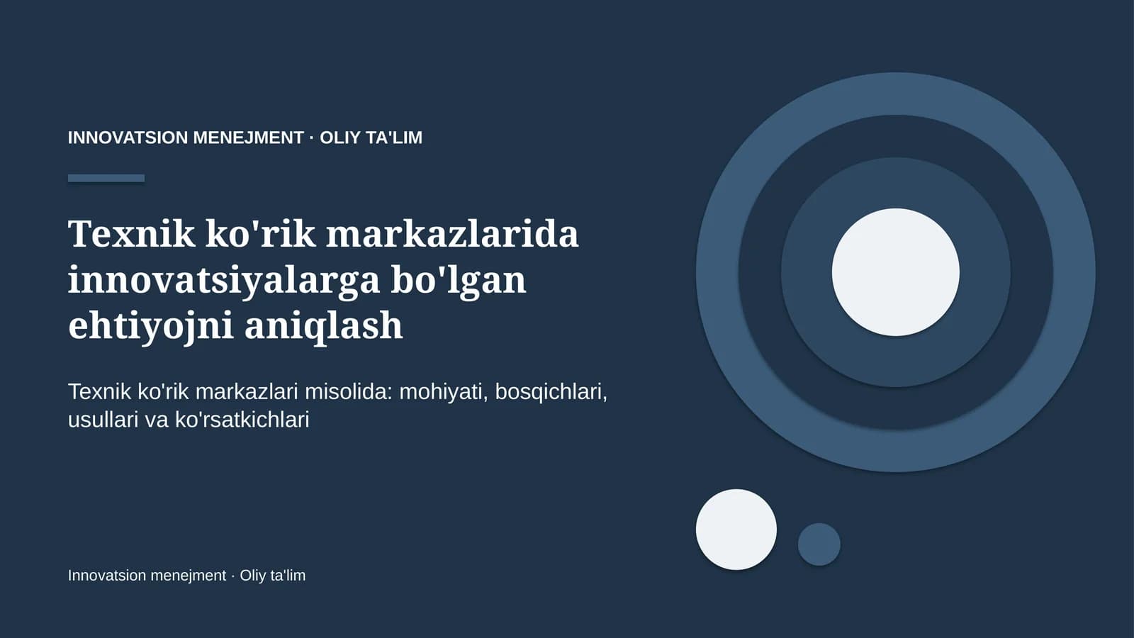 texnik ko'rik markazlarida innovatsiyalarga bo'lgan ehtiyojni aniqlash 1981