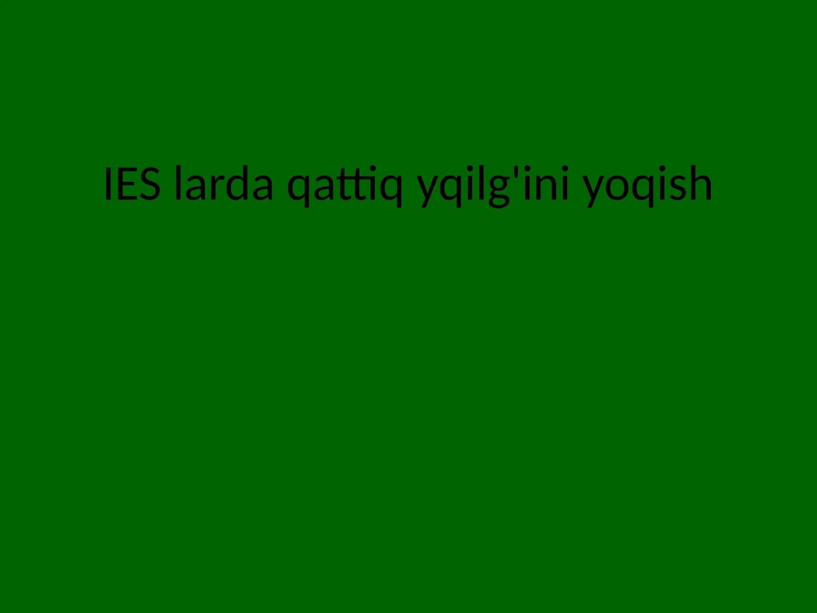 IES larda qattiq yoqilg'ini yoqish