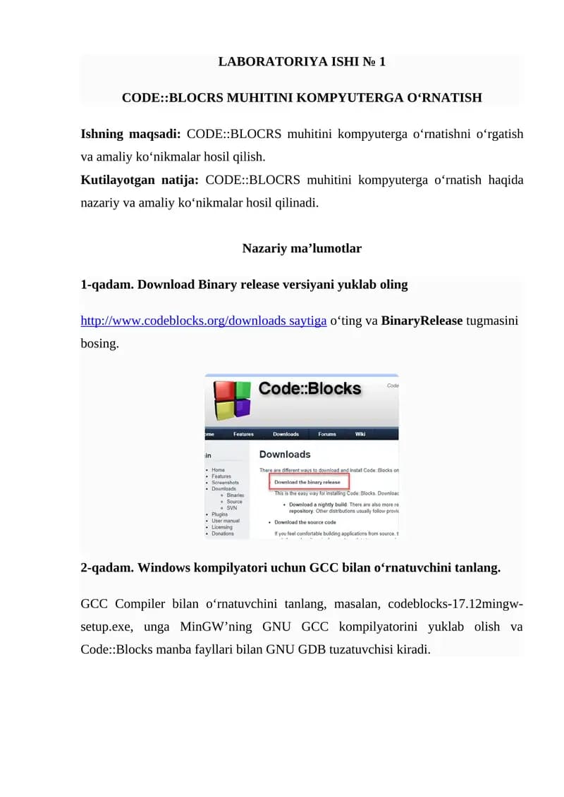 CODE::BLOCRS MUHITINI KOMPYUTERGA O‘RNATISH