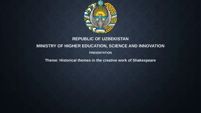 Shakespeare's Historical Themes