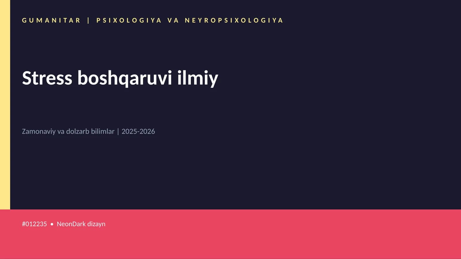 Stress boshqaruvi ilmiy
