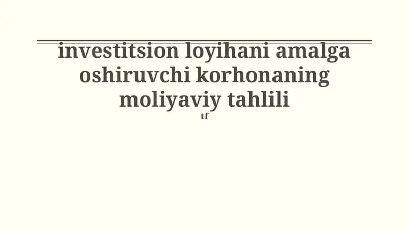 Moliyaviy tahlil