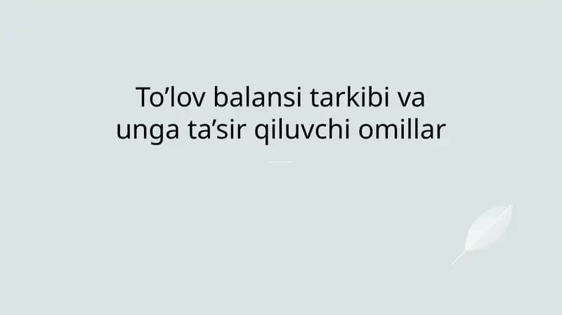 To'lov balansi