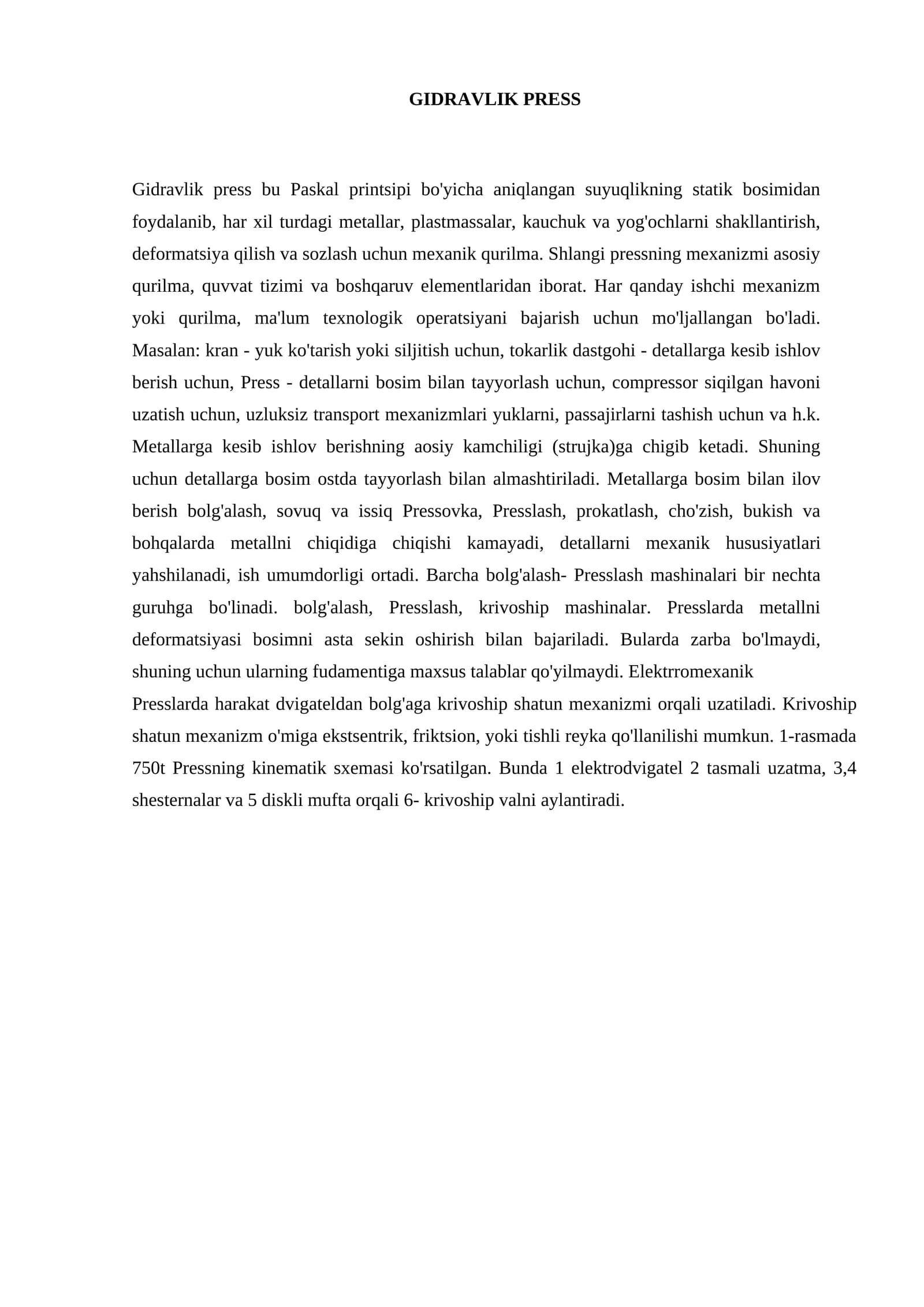 Gidravlik press