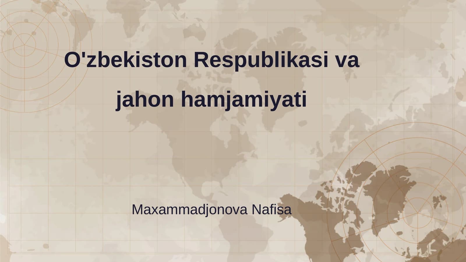 O'zbekiston Respublikasi va jahon hamjamiyati