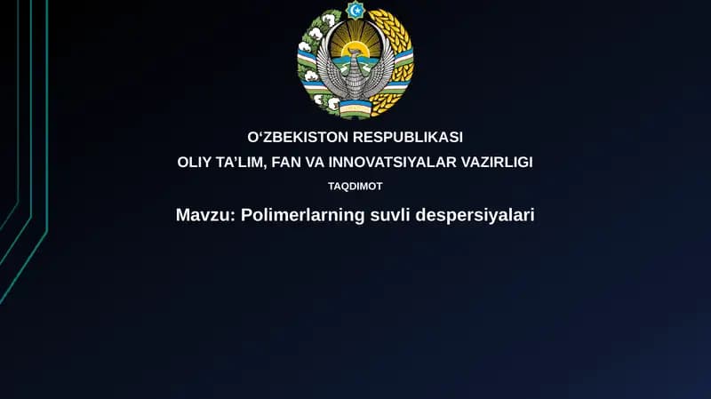 Polimerlarning suvli dispersiyalari