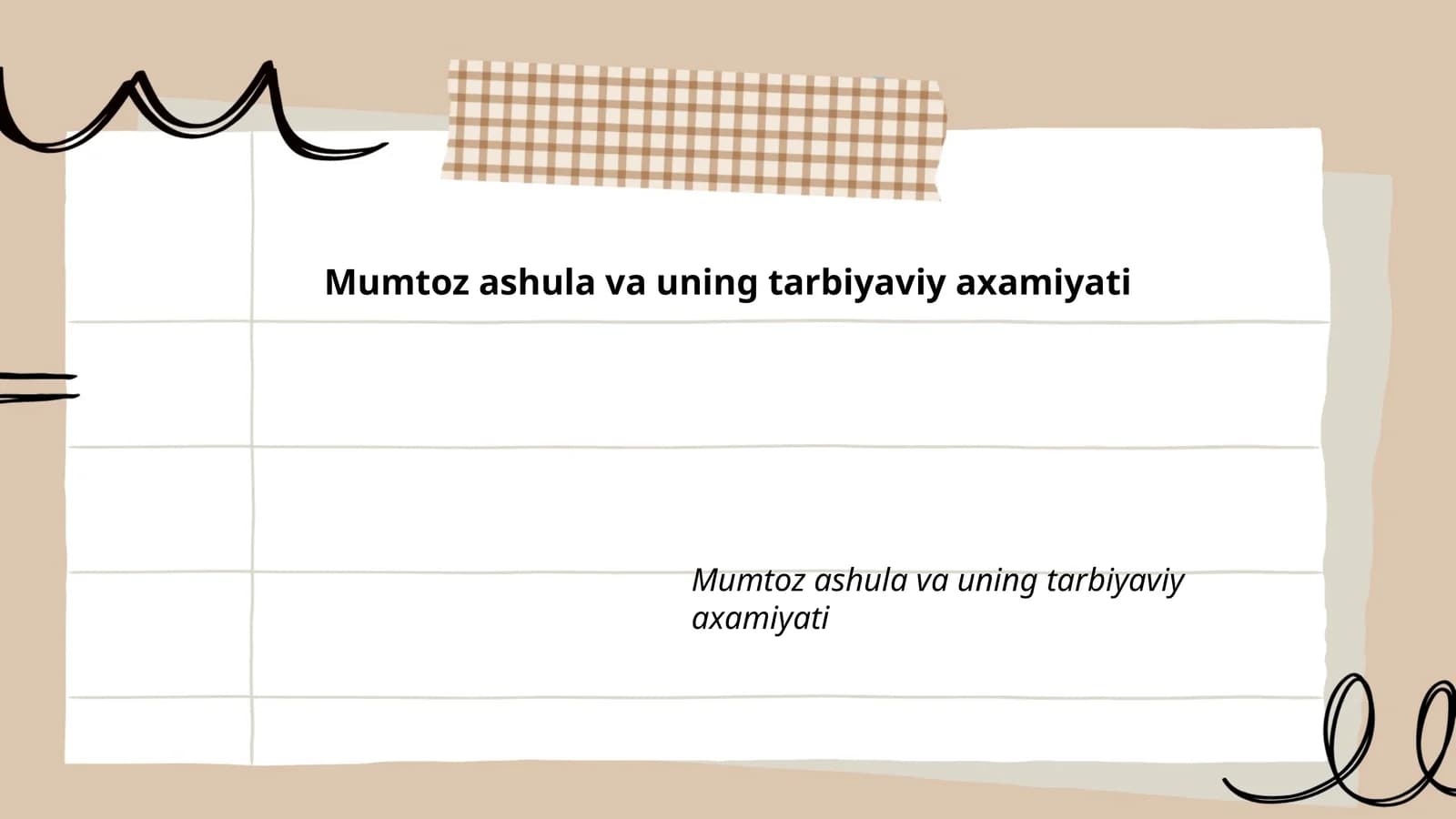 Mumtoz ashula va uning tarbiyaviy axamiyati