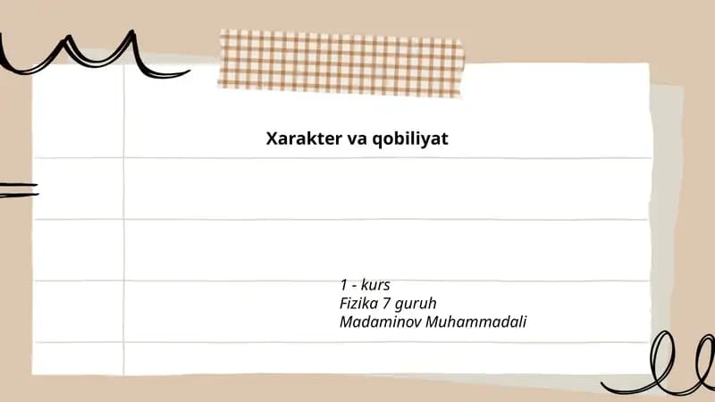 Xarakter va qobiliyat