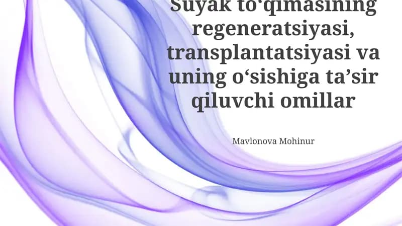 Suyak To'qimasining Regeneratsiyasi