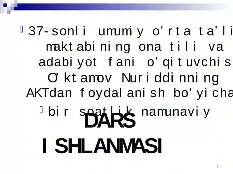 DARS ISHLANMASI