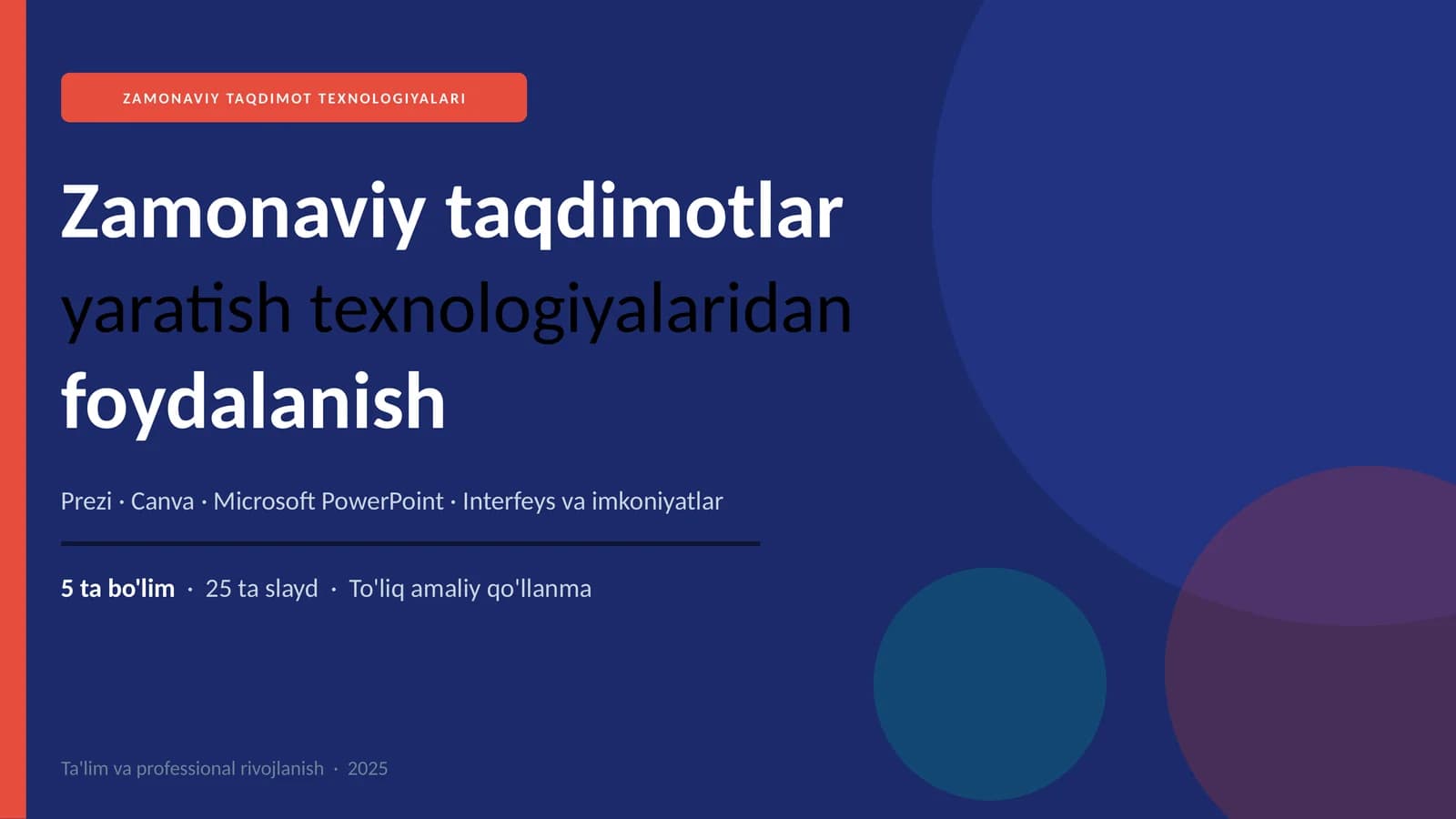 ZAMONAVIY TAQDIMOT TEXNOLOGIYALARI