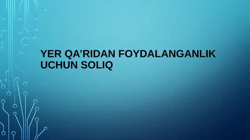 Soliq va soliqqa tortish fanidan
