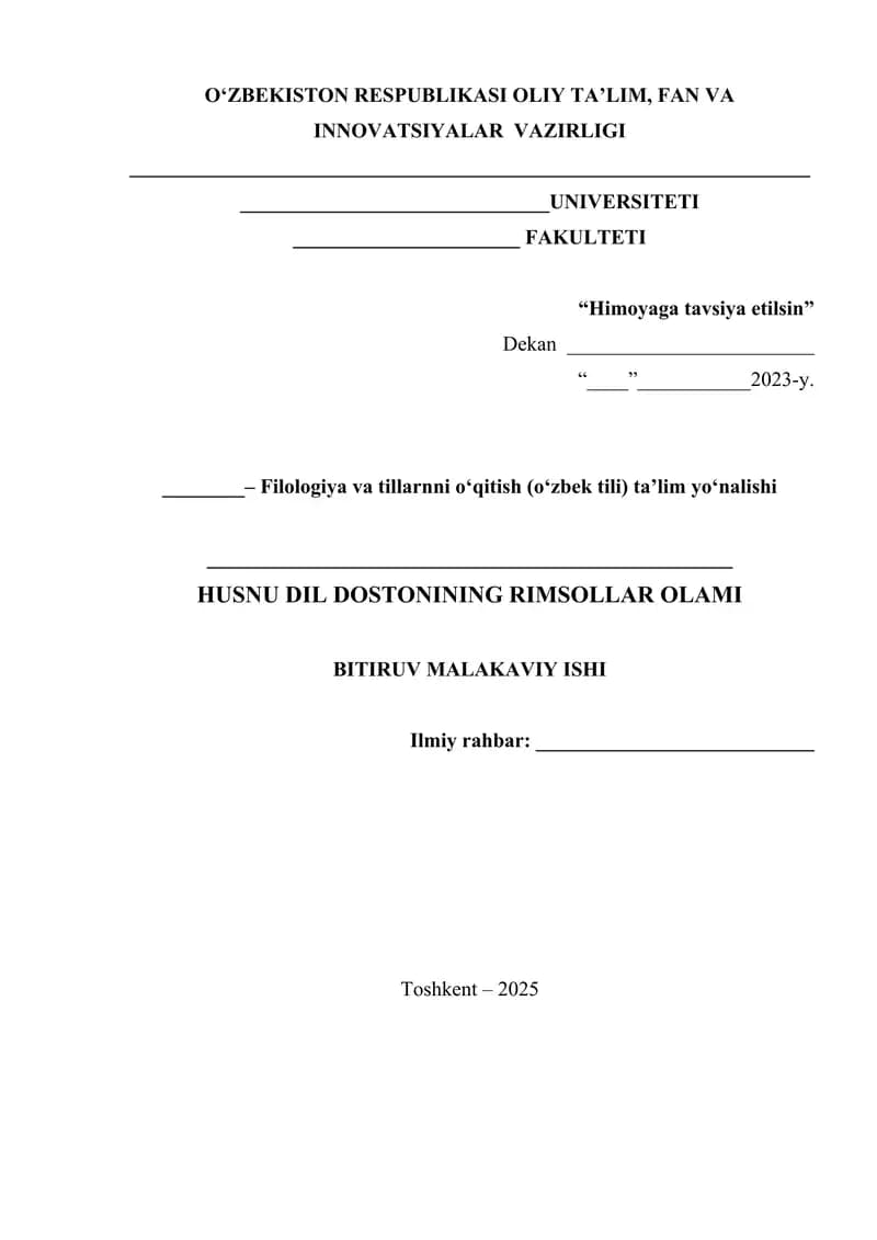 hUSNU DIL DOSTONINING TIMSOLLAR OLAMI