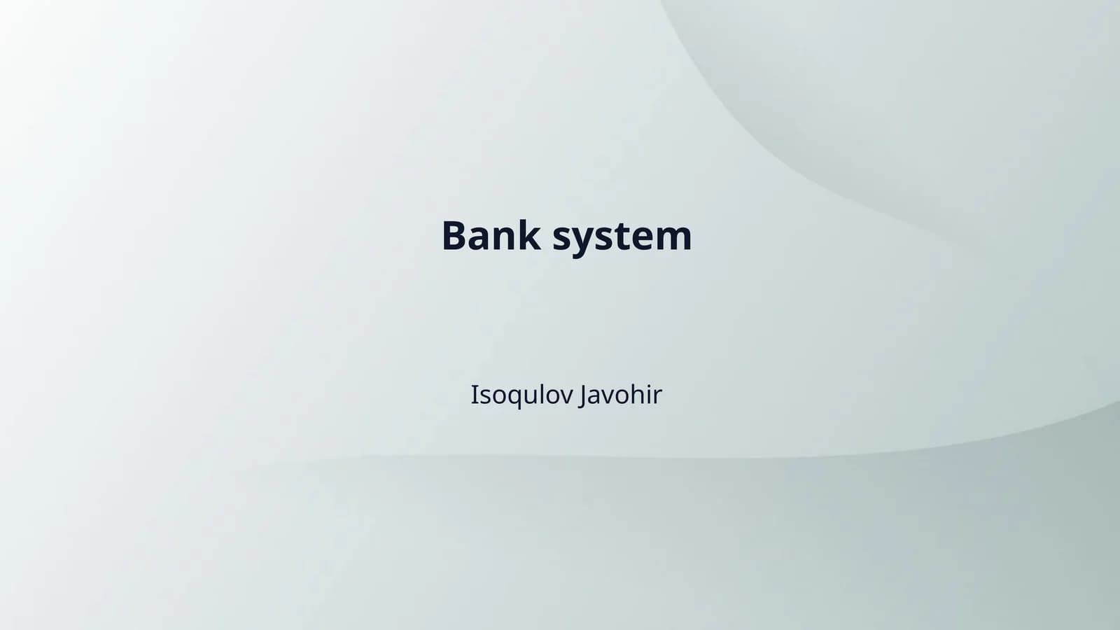 Bank system
