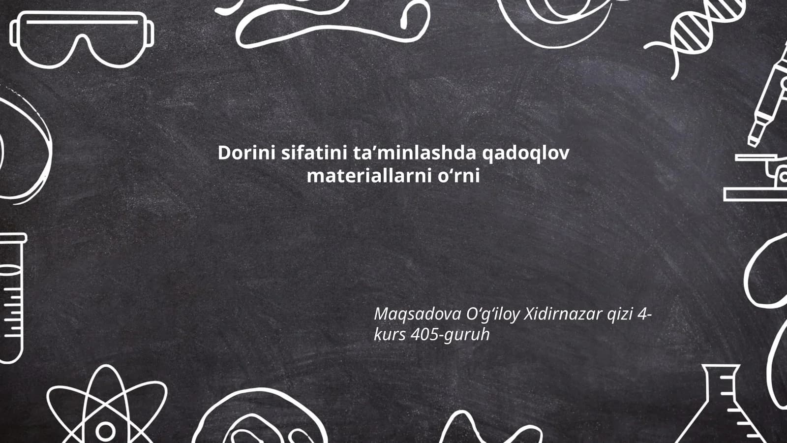 Dorini sifatini taʼminlashda qadoqlov materiallarni oʻrni