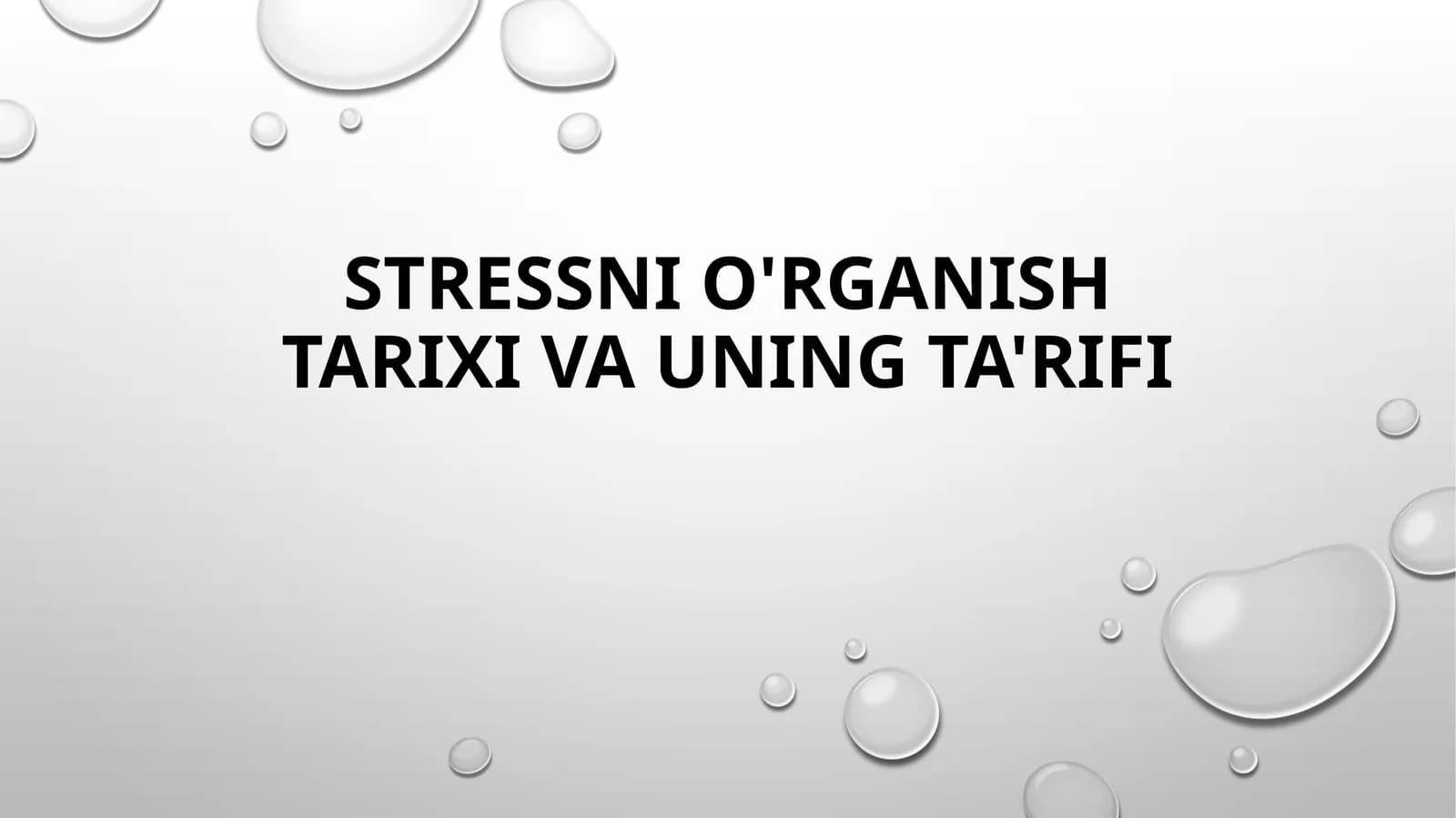 Stressni o'rganish tarixi va uning ta'rifi