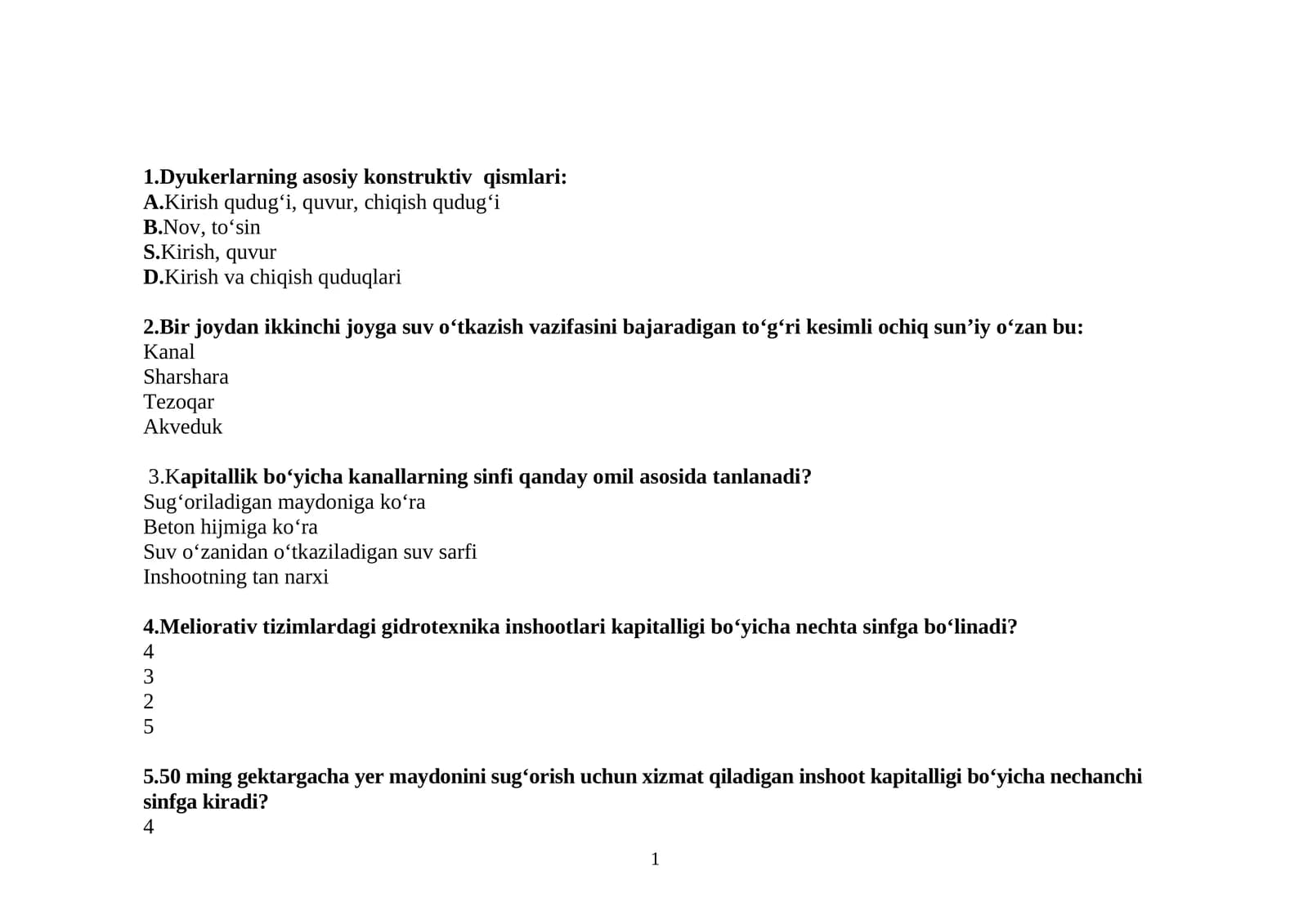 Dyukerlarning asosiy konstruktiv qismlari