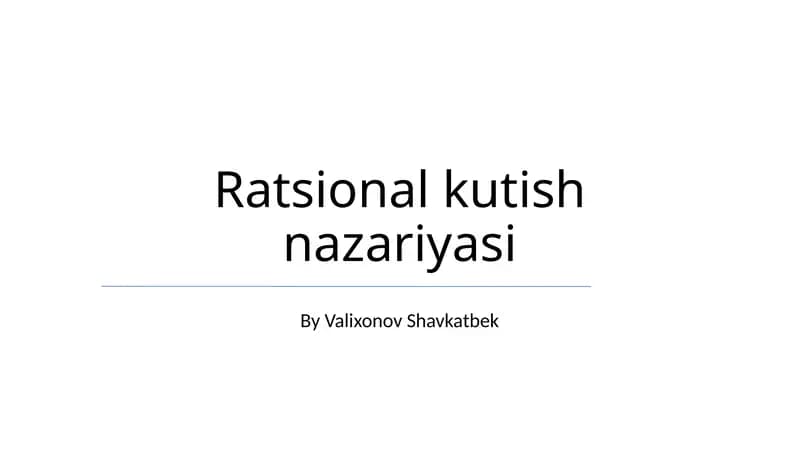 Ratsional tanlov nazariyasi
