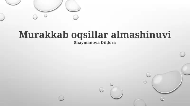 Murakkab oqsillar almashinuvi