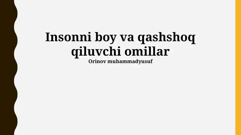 Uyqusizlik va qashshoqlikning ta'siri
