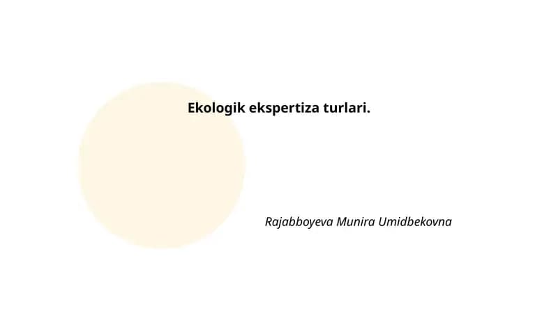 Ekologik ekspertiza turlari