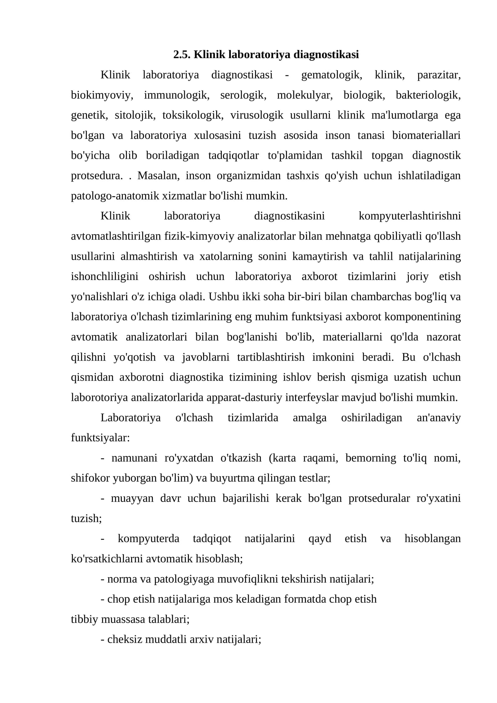 Klinik laboratoriya diagnostikasi