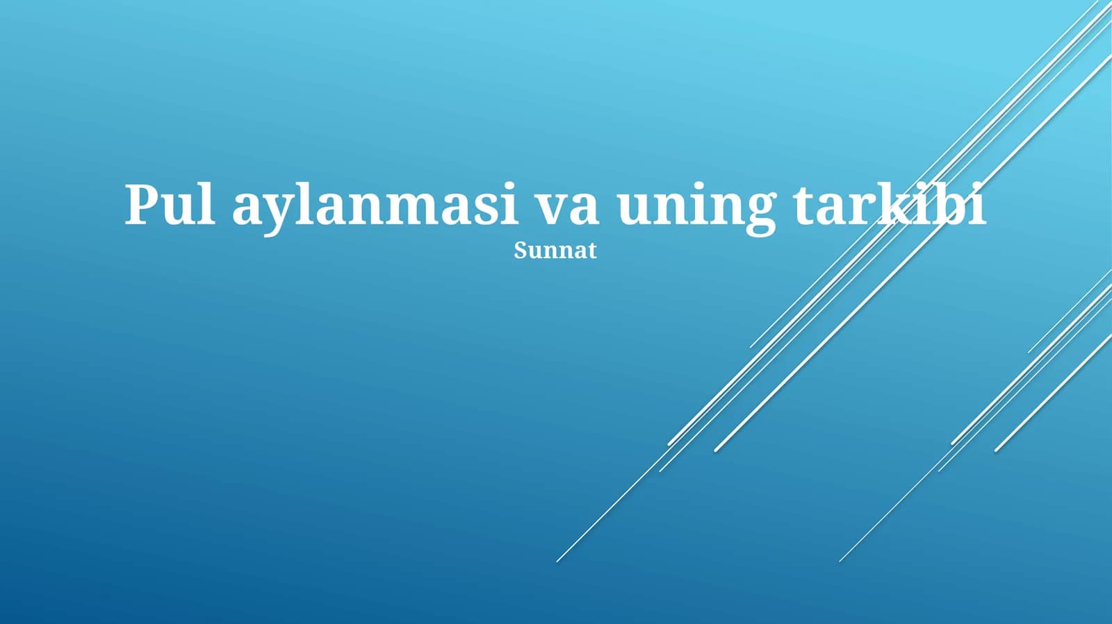 Pul aylanmasi va uning tarkibi