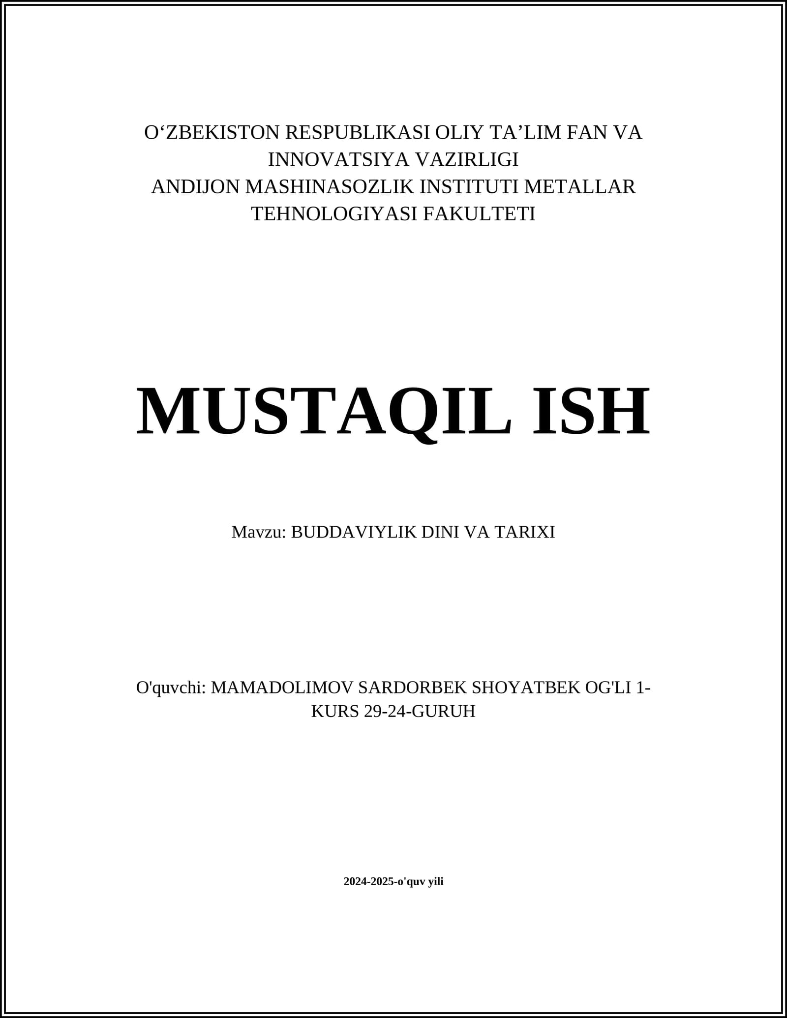 BUDDAVIYLIK DINI VA TARIXI
