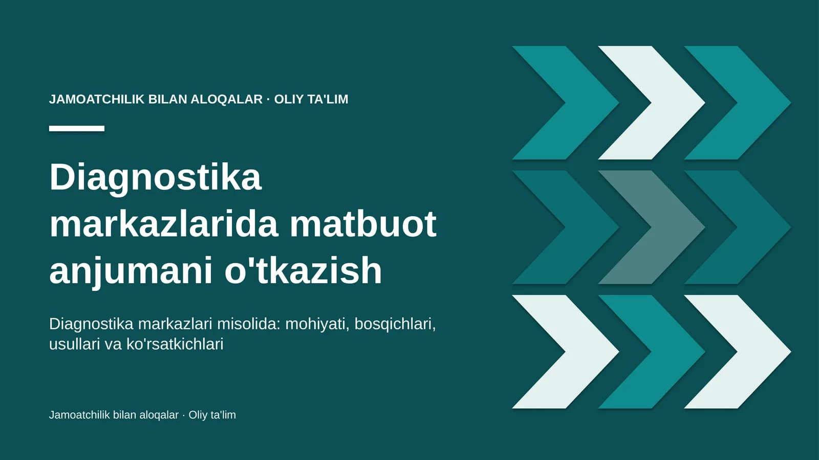 Diagnostika markazlarida matbuot anjumani o'tkazish