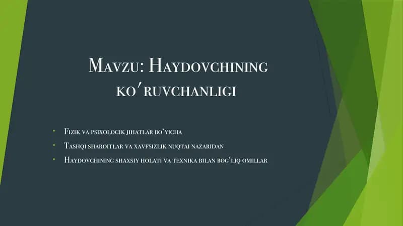 Haydovchining ko'ruvchanligi