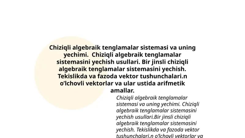 Chiziqli algebraik tenglamalar