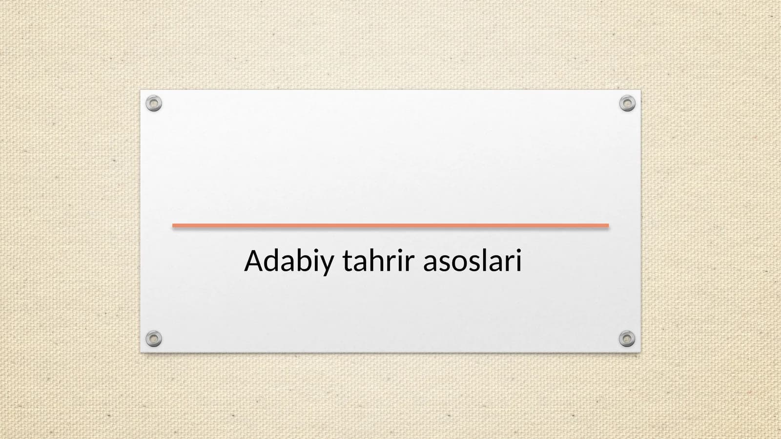 Adabiy tahrir asoslari