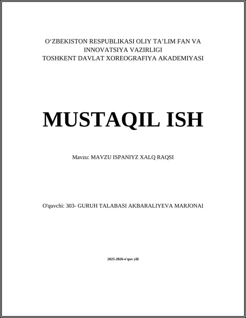 ISPANIYZ XALQ RAQSI