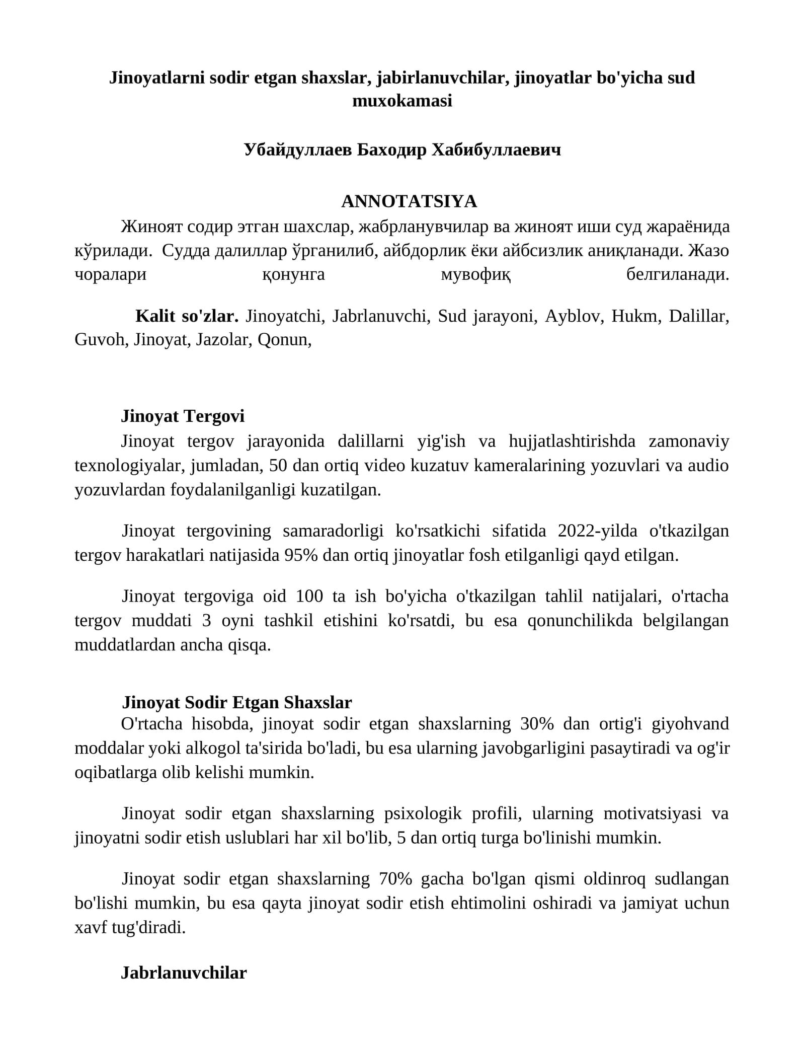 Jinoyat Tergovi