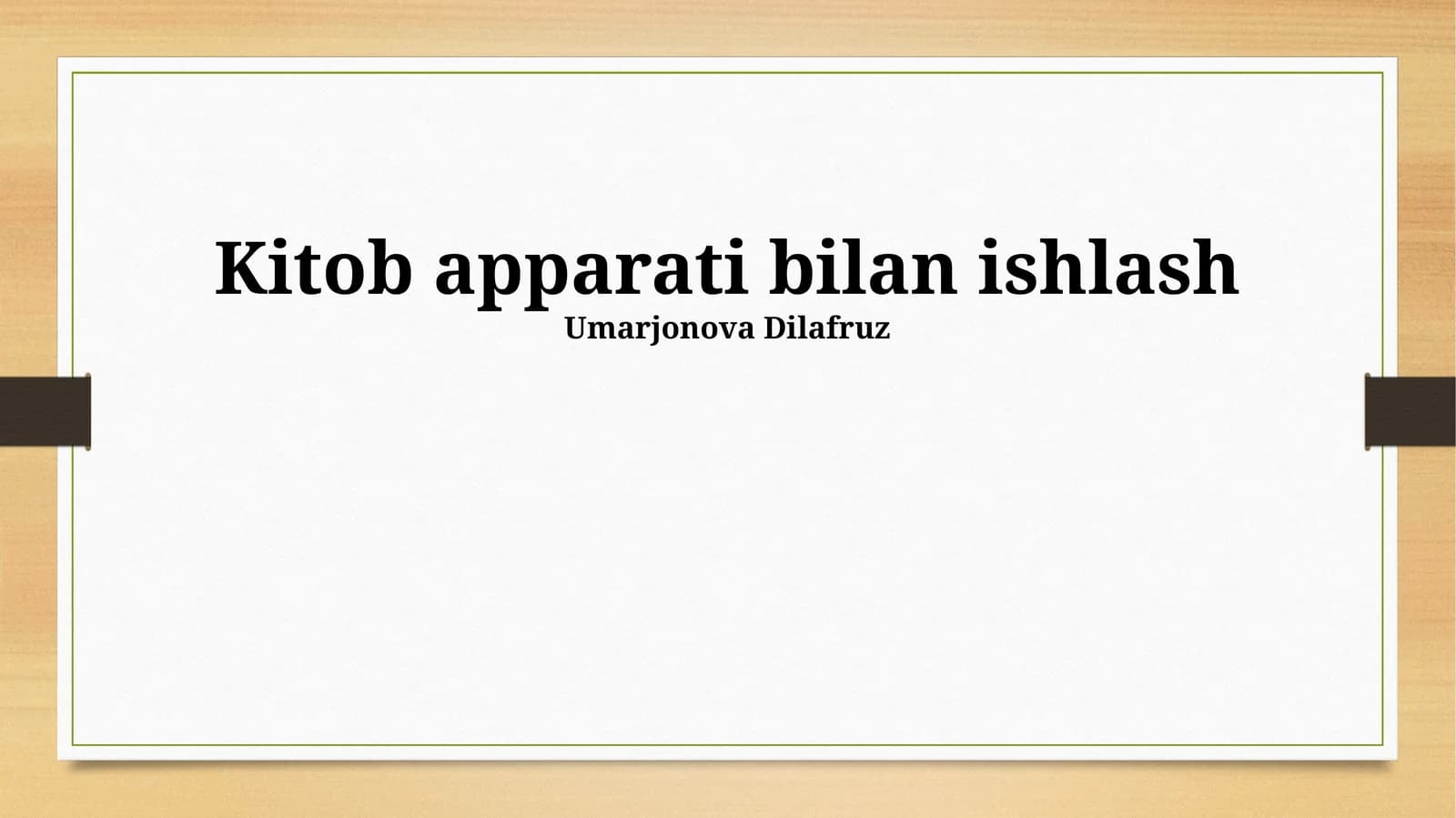 Kitob Apparati bilan ishlash
