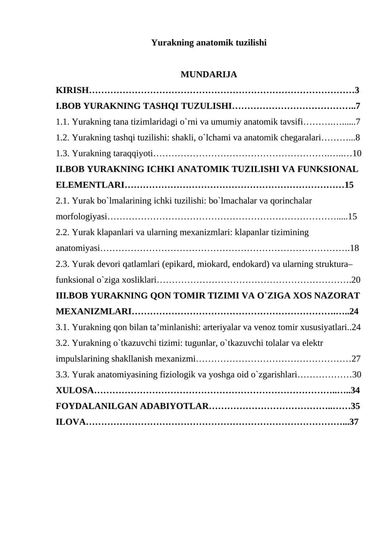 Yurakning anatomik tuzilishi