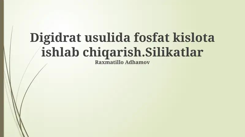 Silikatlarning roli