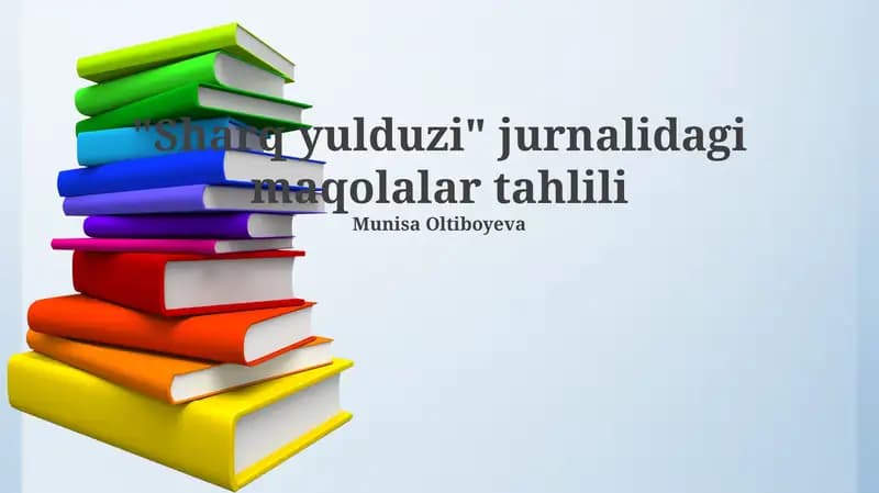 "Sharq Yulduzi" jurnalidagi maqolalar tahlili